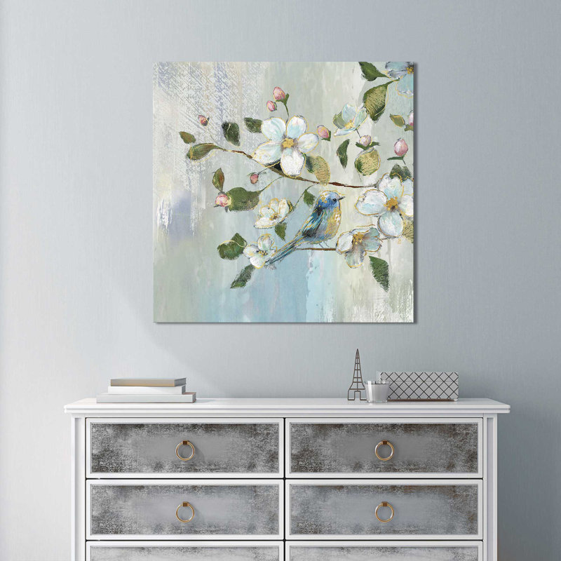 «Painterly Spring I», reproduction de peinture acrylique, H 28 po x l 28 po x P 1,5 po, Toile tendue