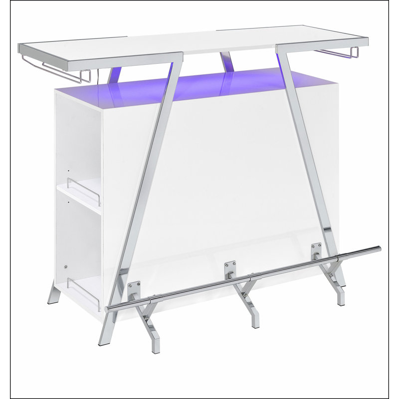Katia White High Gloss Wine Cabinet with LED