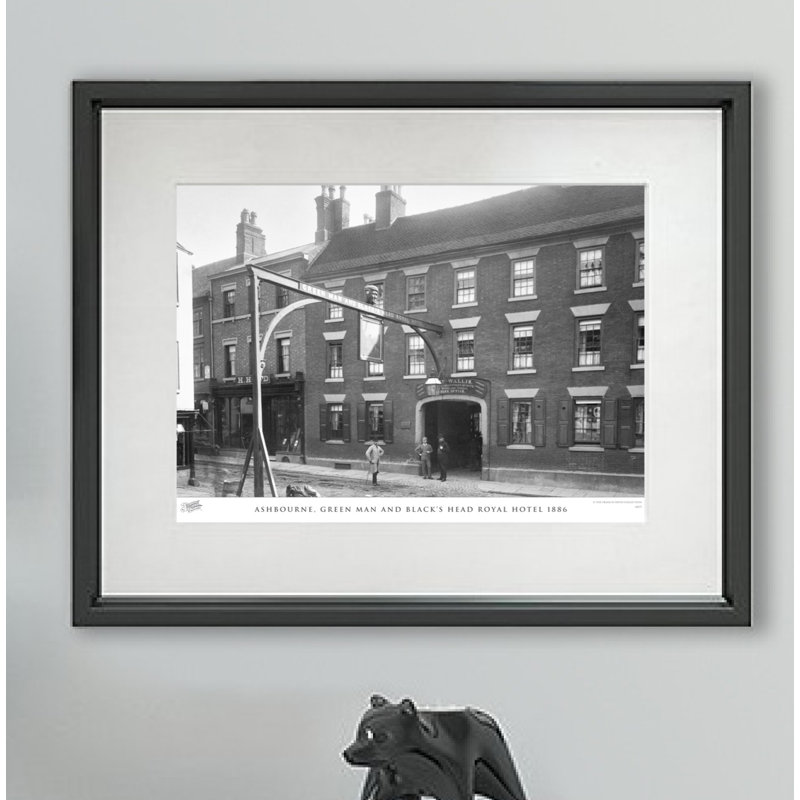 Ashbourne, Green Man and Black's Head Royal Hotel 1886 1 Piece Single Picture Frame Wall Art, 40cm H x 50cm W x 2.3cm D