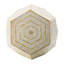 18x18x21" Hexagonal Capes Capiz Stool, Cream/Yellow