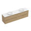 Meuble-lavabo double 84 po avec comptoir en pierre de quartz blanc et lavabos ronds en céramique 84 po-130143915