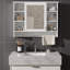 Armoire de toilette murale 36 po 3-en-1 avec tablette réglable, porte à fermeture en douceur et miroir haute définition-1183074337