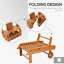 Fauteuil inclinable pliant pour la pelouse avec roues arrière, bois, couleur - Se déplace facilement sur la pelouse, le patio, la terrasse, le siège large près de la piscine, parfait pour la piscine, la plage
