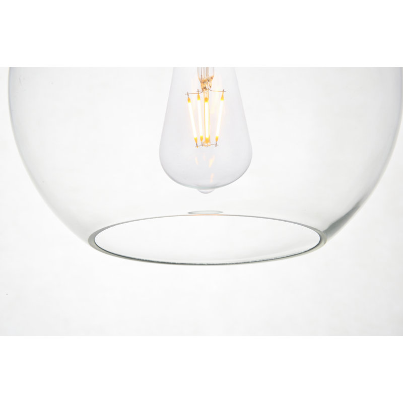 Luminaire suspendu simple à intensité variable 1 lumière Graziani, Noir, H 68 po x l 8 po x P 8 po