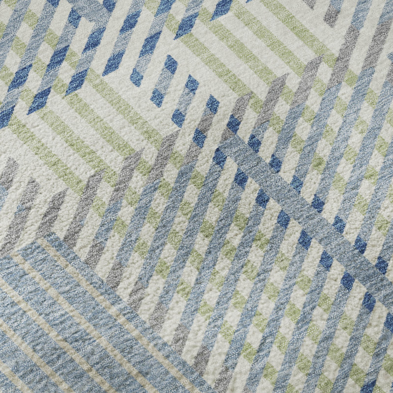 Premium Machine Washable Cortes AMF1000 Plaid Rug, Rectangulaire 8 pi x 10 pi
