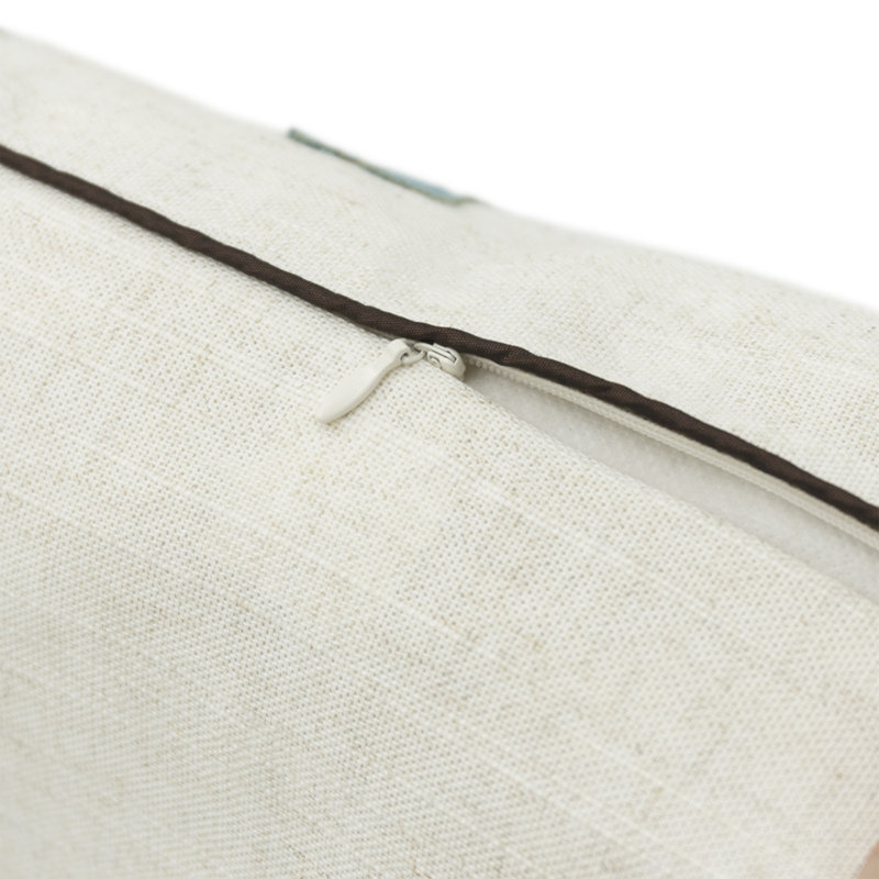 Appliqued Linen Pillow Cover