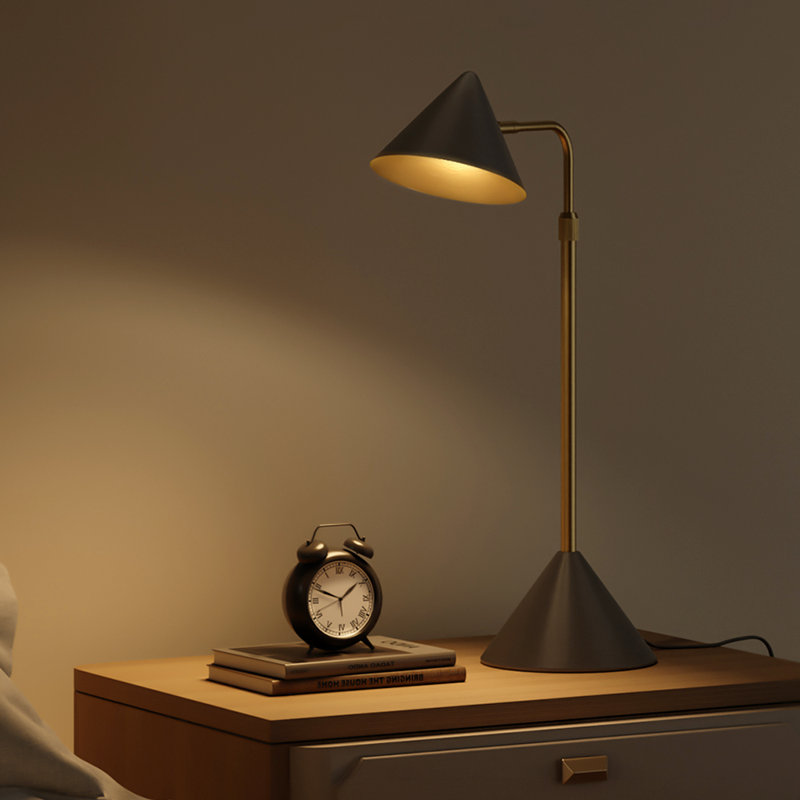  Lampe de table moderne à DEL 26 po avec bras pivotant, lampes de bureau à intensité variable pour salon de chambre à coucher, 3000K