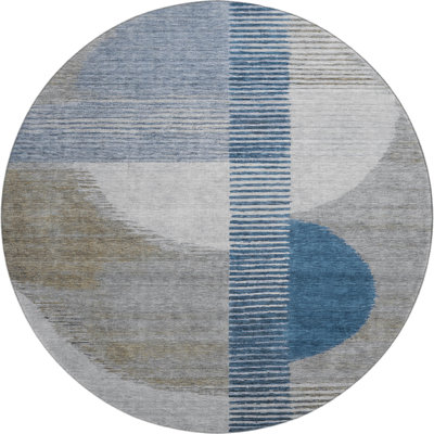 Tapis géométrique de qualité supérieure lavable à la machine Ariel