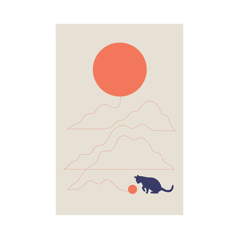 «Cat Landscape XLI» par Lim Heng Swee - impression sur toile tendue, H 40 po x l 26 po x P 1,5 po