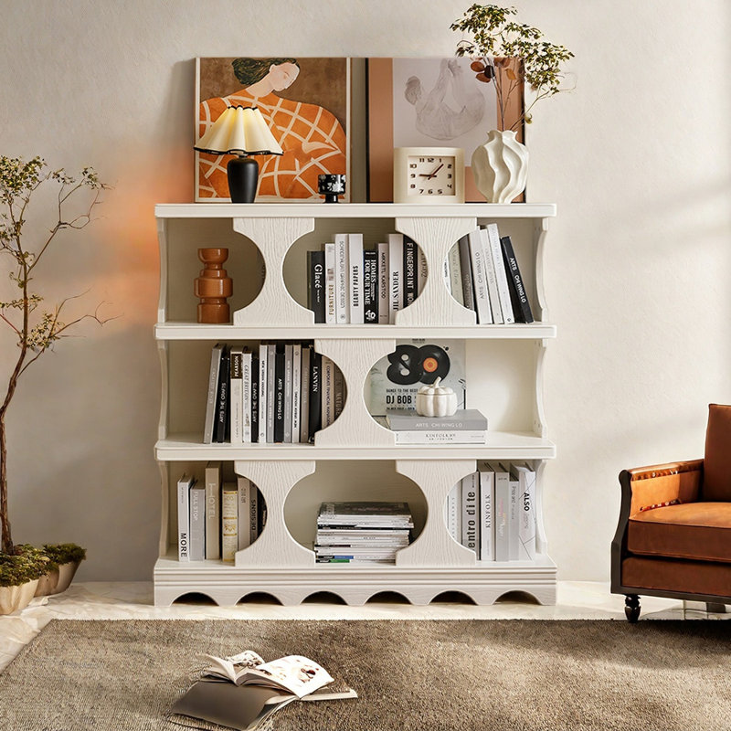 Bibliothèque romantique de style français, (3 tablettes) H 47,24 po x l 47,24 po x P 12,4 po