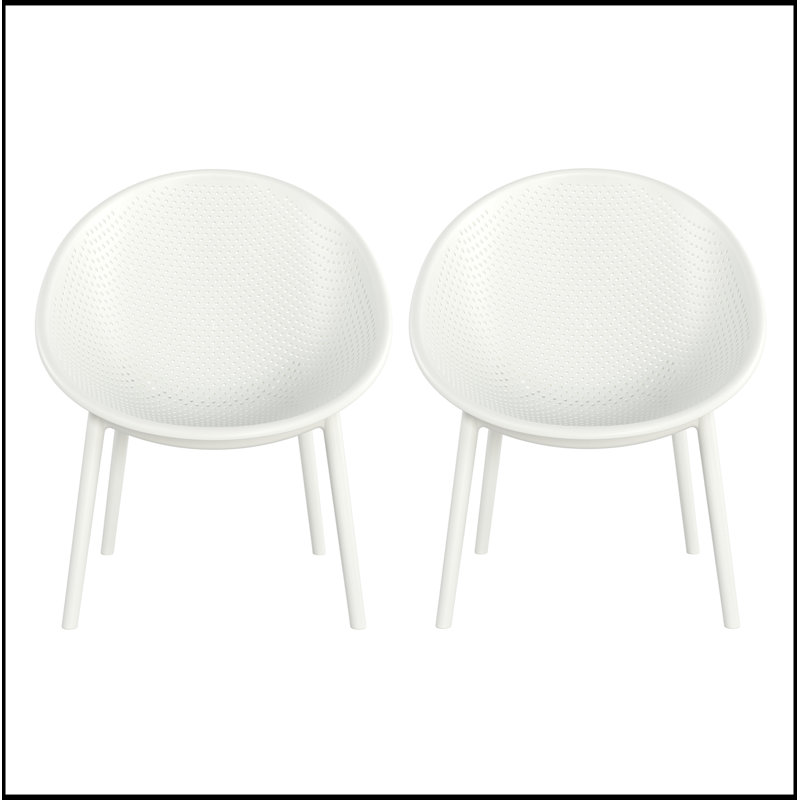 Chaise d'appoint Gable (ensemble de 2), Blanc