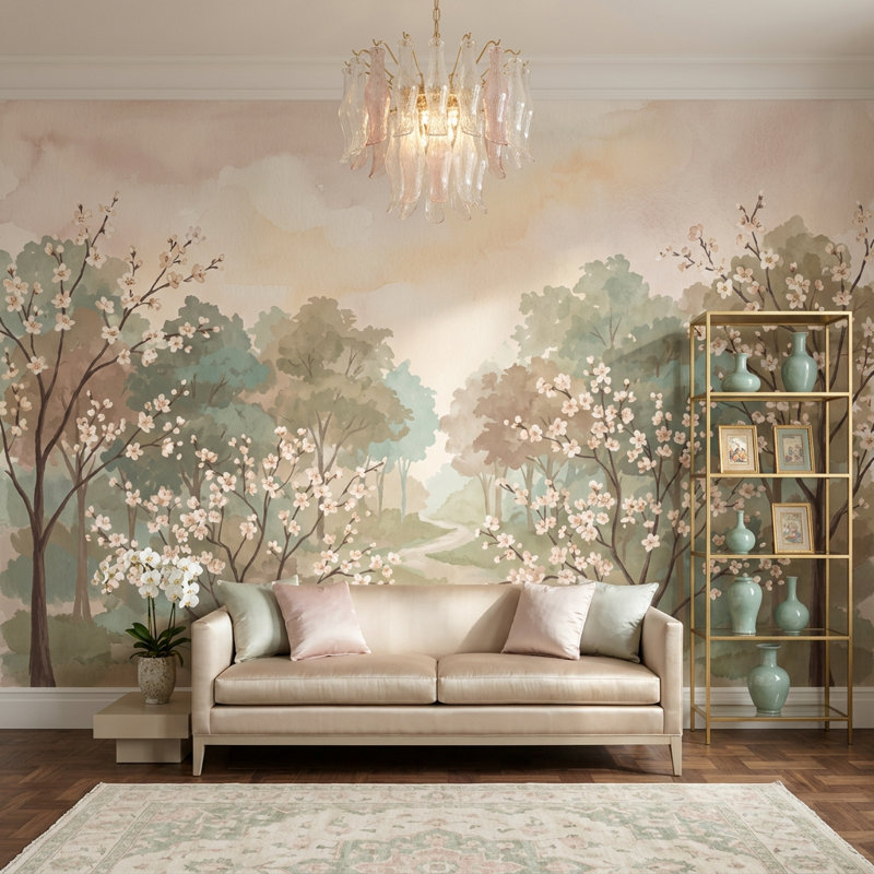 Décoration murale Misty Forest, Non-Woven Nonpasted, 120 po x 96 po