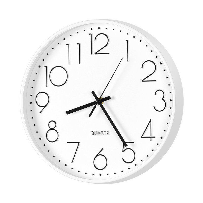 Dorch Wall clock Plastic Silent Suitable for decoration 12in White