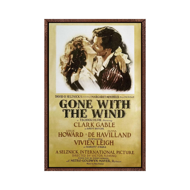 Gone With The Wind, 1939 - Print on Canvas, Classic Brown Wood Framed, 101.6 cm H x 66.04 cm W