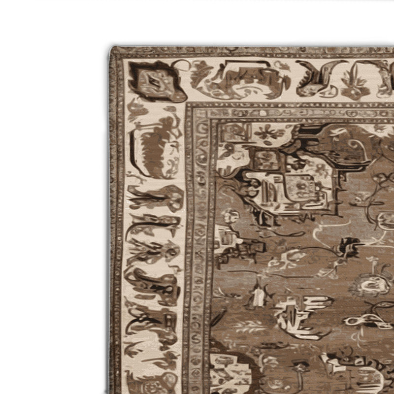 Tapis d'intérieur et d'extérieur brun Persian, Rectangulaire 2 pi x 3 pi