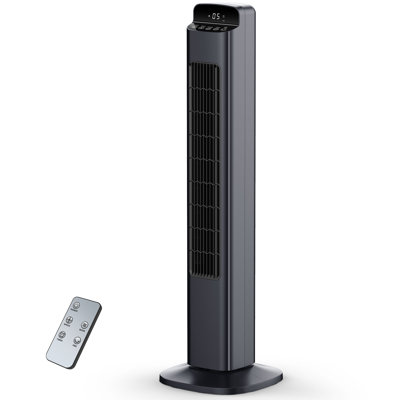 Ventilateur tour portable 36 po avec oscillation, télécommande, 5 vitesses de vent puissantes et 3 modes de réglage, ventilateur intégré compact à affichage à DEL de 12 heures pour le bureau à domicile