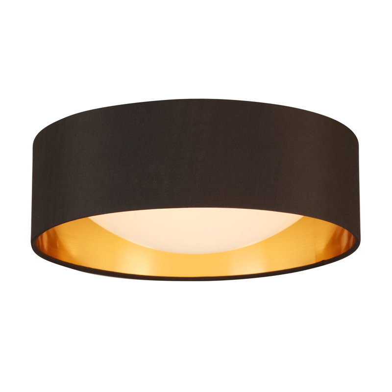 Plafonnier encastré 1 lumière DEL Murphie, Noir / doré, H 4,33 po x l 12,4 po x P 12,4 po