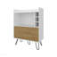 Armoire de rangement avec porte rabattable et rangement pour bouteilles de vin