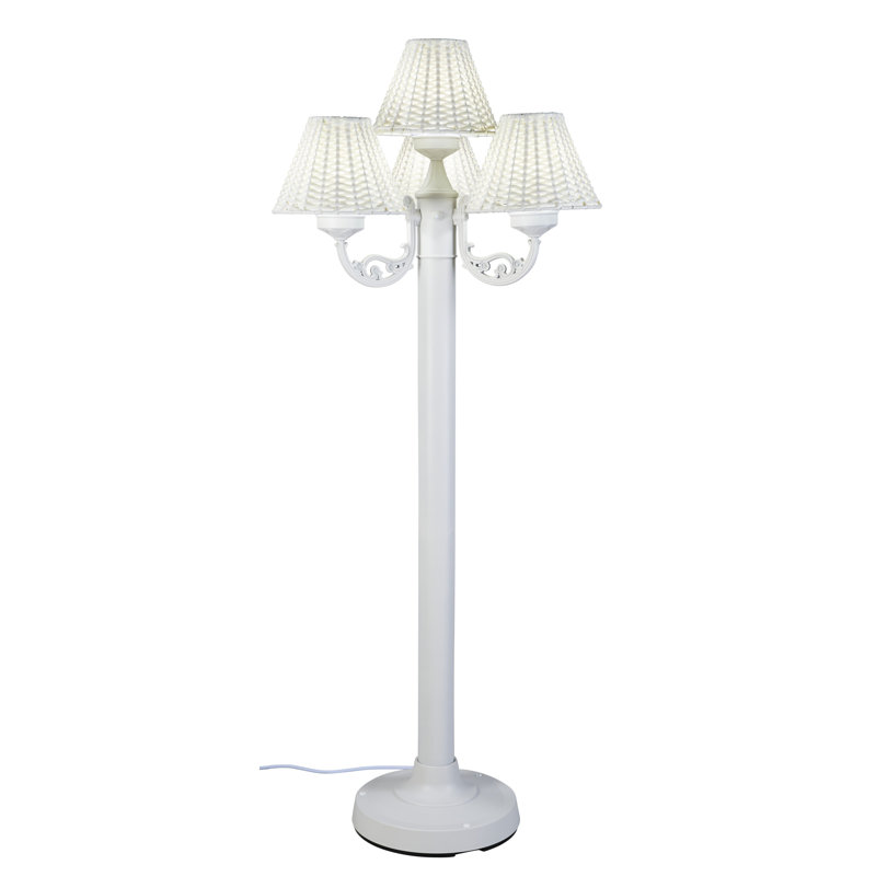 Versailles 63'' Candelabra Floor Lamp, White Wicker, White