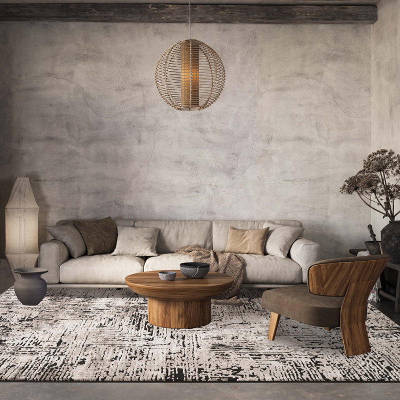 Denelda Living Room Area Rug Metallic Sheen Modern Illusion Design Mocha, Rectangle 160 x 230 cm