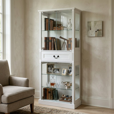 74.8"H Pantry Cabinet With Glass Door