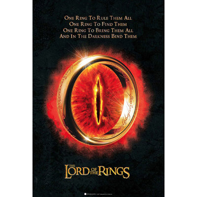  Officiellement sous licence le seigneur des anneaux - The One Ring - affiche d'art 24 x 36 po - reproduction décorative - papier affiche - prêt à encadrer