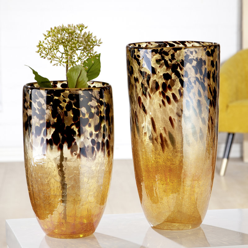 Hagedorn Glass Table Vase, 29cm H x 17.5cm W x 17.5cm D