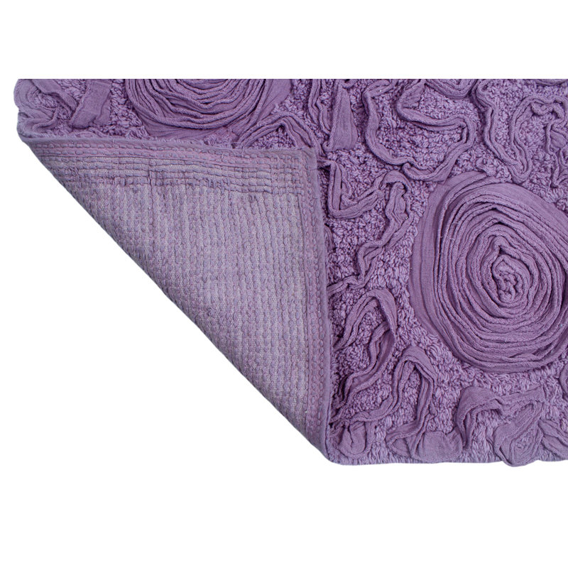 Skak Cotton Bath Rug, Purple, 21" W x 34" L