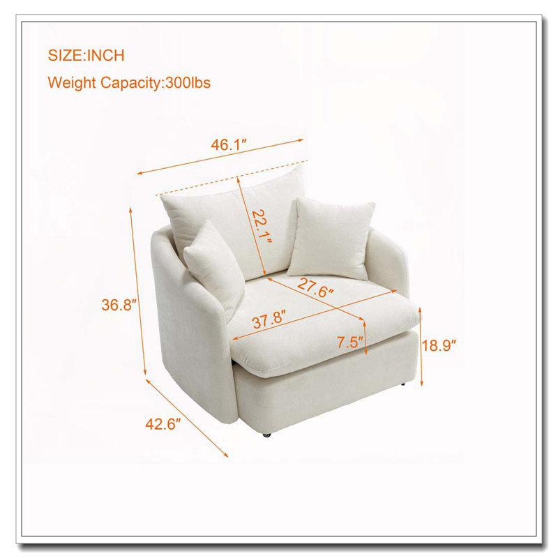 Coussin de fauteuil pivotant sur 360 ° avec 3 coussins, NON, Beige