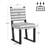 Set of 6 Modern Striped Dining Chairs, Black Solid Wood Sled Legs-1372520359-1372520352-1372520345