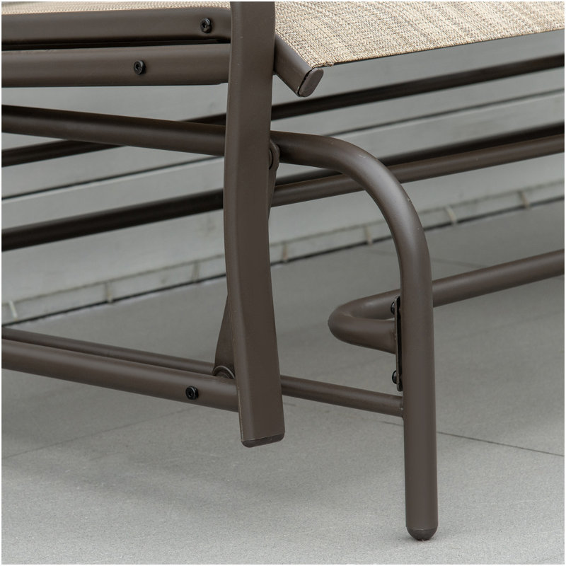 Banc oscillant avec table centrale Outsunny, Brun