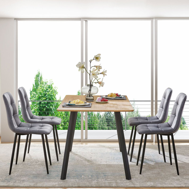 Ensemble de 4 chaises de salle à manger Mid Velvet