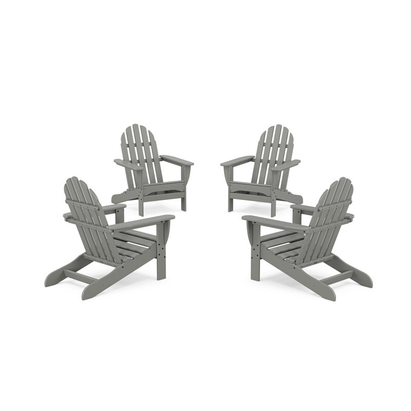 POLYWOOD Classic Adirondack Conversation Set, Slate Gray