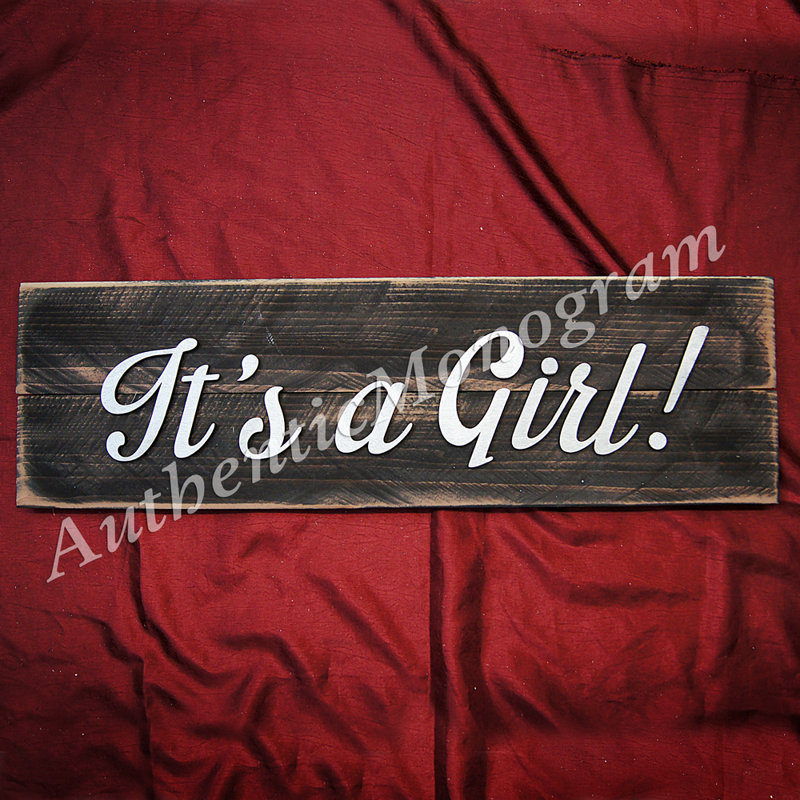 Décoration murale panneau en bois rustique Its A Girl