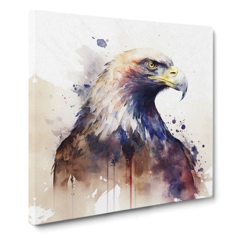 Eagle Watercolour - Print, 50cm H x 50cm W x 3cm D