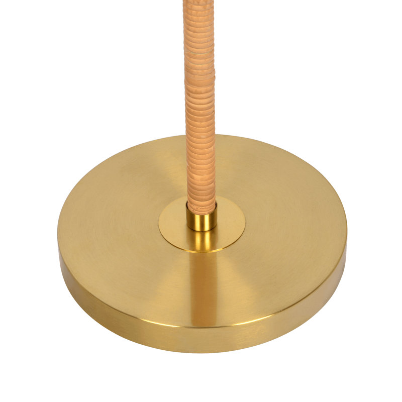 Lampe sur pied en bois et laiton Stellar