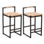 Chaise d'appoint en cuir avec comptoir-131275126-131275125