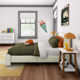 Solid Wood Upholstered Panel Bed with Rectangular Headboard