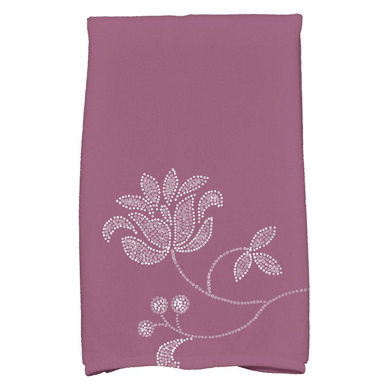 Torchon en sergé de polyester simple Bloom, Mauve
