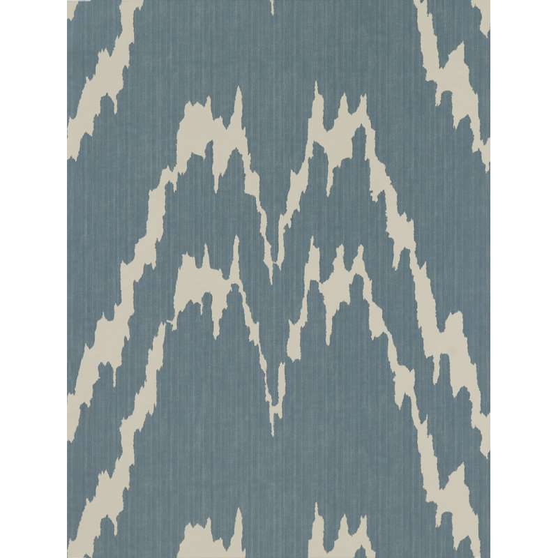 Lorenzo Castillo Hispania Jano Ikat Wallpaper Roll, Azul