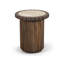 Table de bout en marbre et bois de manguier Elvira