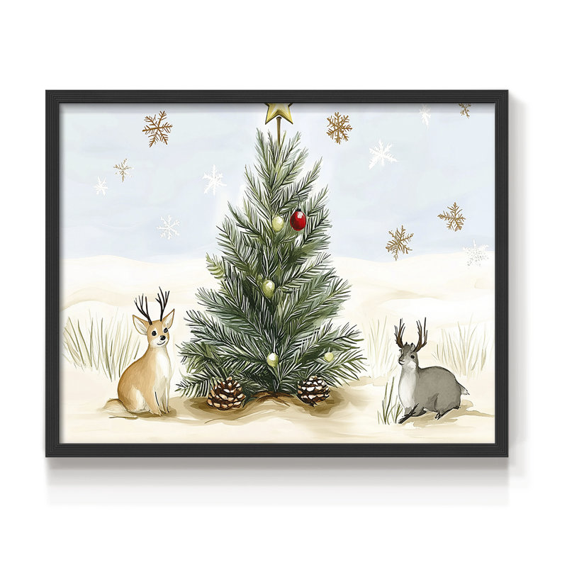 Chirstmas Art-CCXLVIII -Framed Print - Restickable, H 22 po x l 28 po, Noir, noir, noir, noir