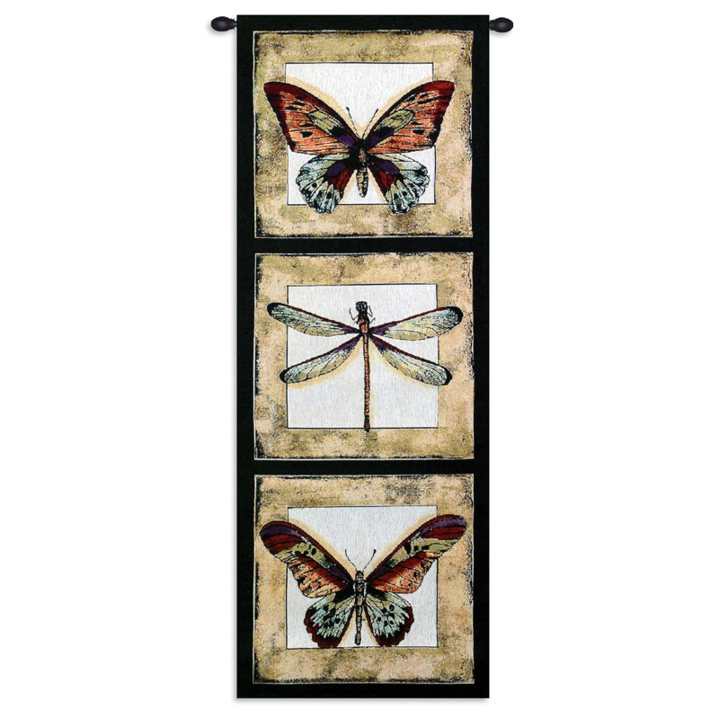 Tapisserie «Classical Butterfly Dragonfly I» par Old World