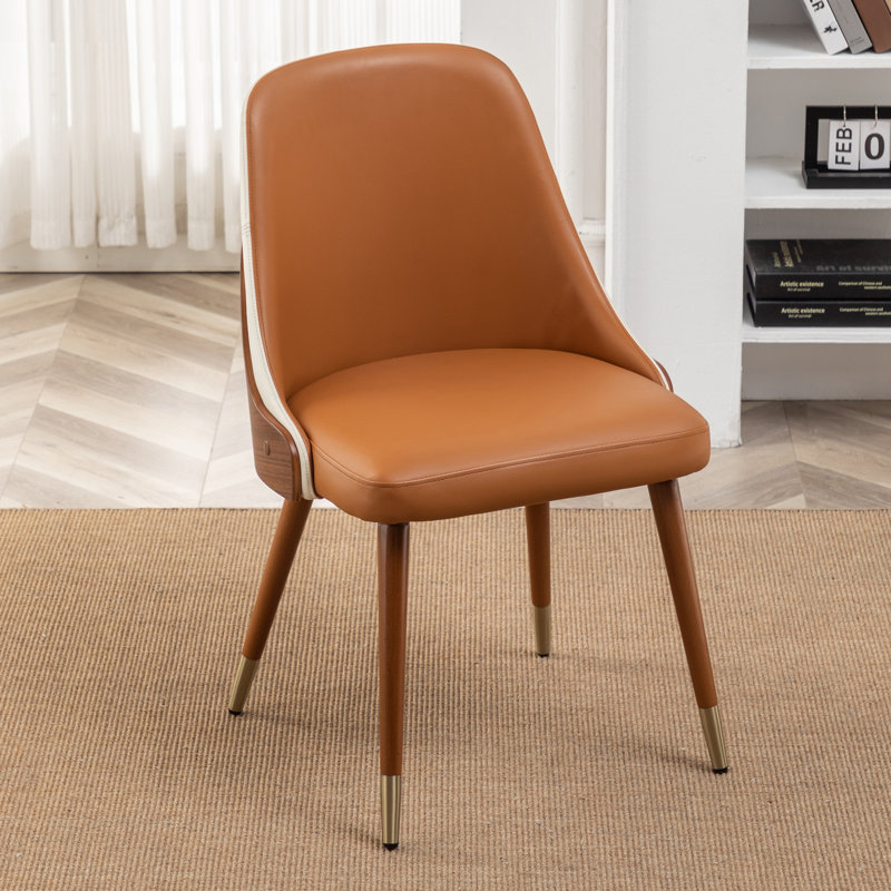 48cm H Upholstered Parsons Chair in Black, Orange