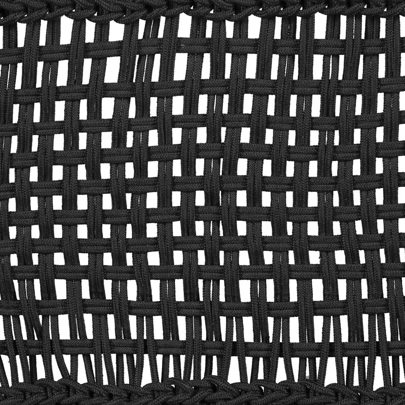 Black and Natural Acacia Wood and Rope Bench