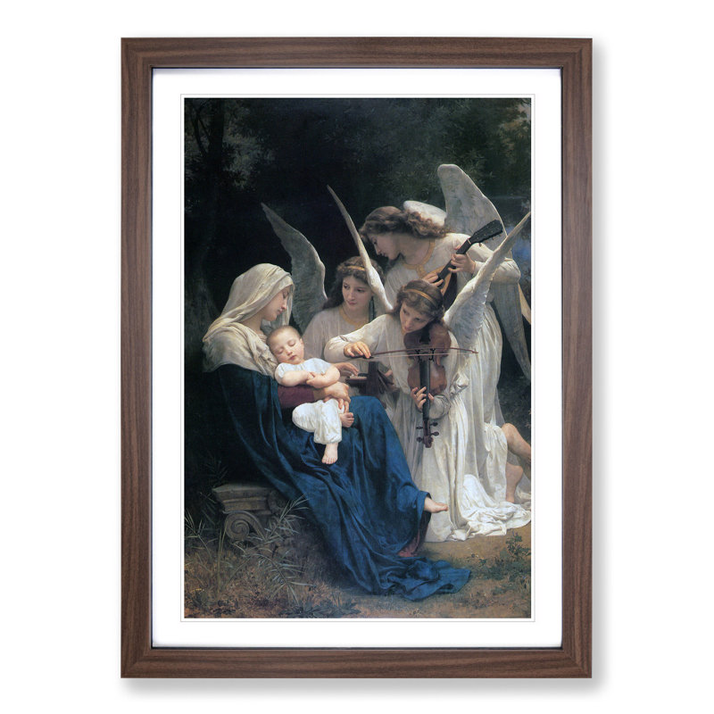 Song of the Angels by William Adolphe Bouguereau - Picture Frame Painting, Walnut Framed, 36cm H x 27cm W x 2cm D