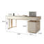 Bureau d'écriture rectangulaire en pierre frittée 70,87 "à 70 tiroirs, beige-129187502