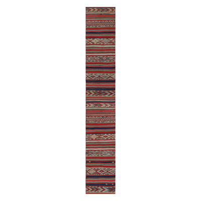 One-of-a-Kind 2'8”x19'7” 1950s Wool Area Rug