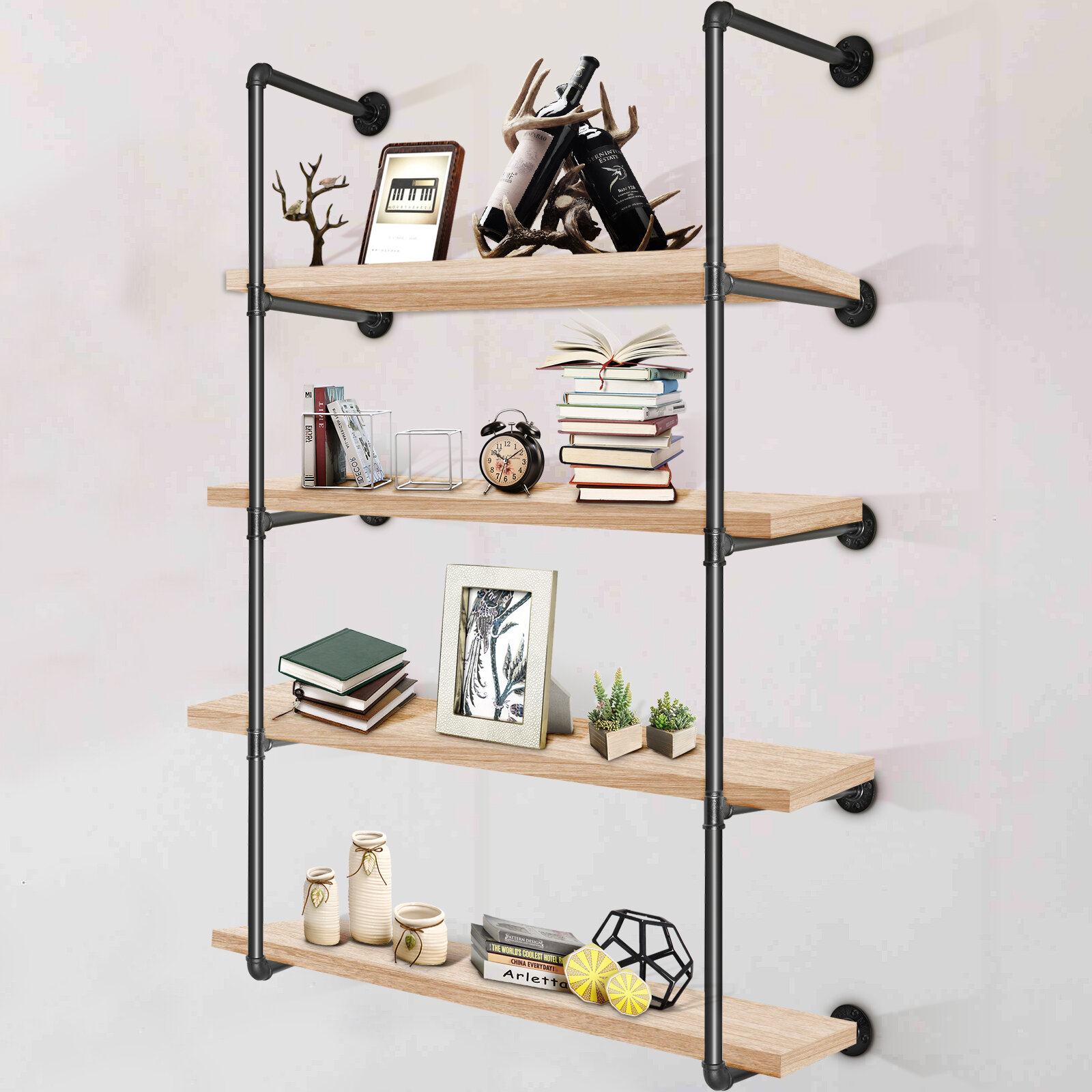 VEVOR 4 Piece Metal Floating Shelf | Wayfair