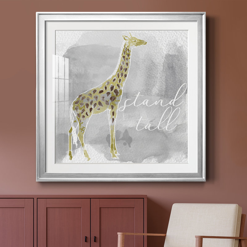 «Stand Tall» - peinture encadrée, H 26,5 po x l 26,5 po x P 1,5 po, Encadrement argenté